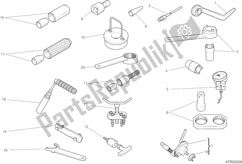 Alle onderdelen voor de 01a - Werkplaatsgereedschap, Motor van de Ducati Monster 1200 USA 2016